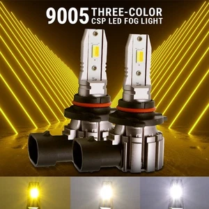 9005 HB3 CSP LED WY Series Three Color All-in-One Kit Fog Light Bulbs Pair - Picture 1 of 8