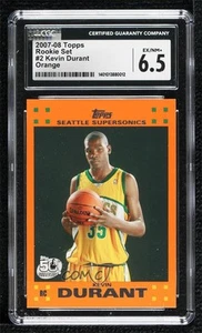 2007-08 Topps Retail Factory Set Rookie Set Orange Kevin Durant #2 CGC 6.5 RC - Picture 1 of 3