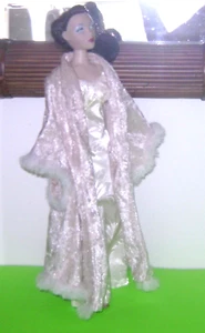 Vintage Design Hand Made Satin Negligee, Velour Robe, Slippers For 16" Gene Doll - Picture 1 of 6