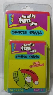 2005 Fundex Family Fun Nite Sports Trivia Game 1000 Questions 50 Cards Ages 8+ - Image 1 of 4