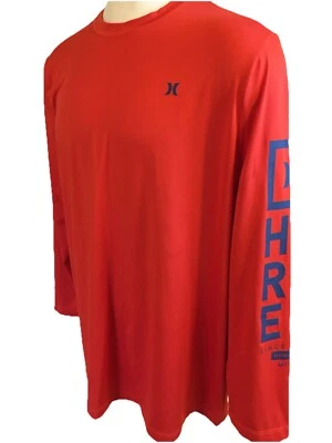 Hurley Men XL Long Sleeve L/S Red T Tee Shirt L/S Arm Writing Crew - Image 1 of 4