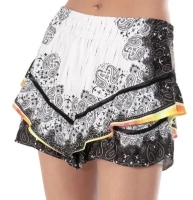 Lucky In Love Atlético Tenis Golf Pickleball Deportivo Preppy Falda Negra Blanca L Foto 1 de 4