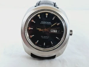 VINTAGE MIREXAL SUPERAUTOMATIC 25 JEWELS DAY DATE WRIST WATCH - Picture 1 of 11