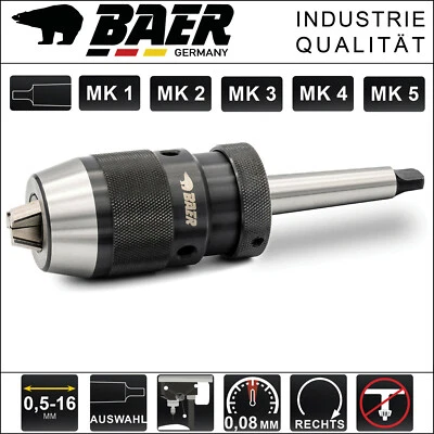 Bohrfutter Baer Schnellspannbohrfutter 0,5-16 mm Schnellspann + Kegeldorn Wahl - Bild 1 von 4