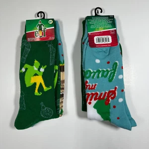Elf The Movie Christmas Socks - 2 PAIRS 🧦🧦 Fast Shipping! - Picture 1 of 2