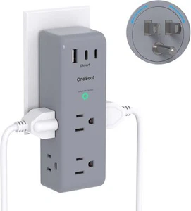 Surge Protector Outlet Extender with Rotating Plug, One Beat 6 AC Multi Plug - Picture 1 of 7