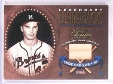 2001 Donruss Classics Eddie Mathews Legendary Lumberjacks Bat #LL19