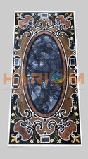 4'x2' Marble Top Dining Table Lapis Stone Pietra Dura Inlay Hallway Decor B606