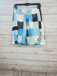 Ron Jon Surf Shop Swim Trunks Board Shorts size 28 Blue Black - Picture 1 of 10