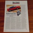HYUNDAI SCOUPE TURBO MAGAZINE PRINT ARTICLE ROAD & TRACK FIRST DRIVE SPORT COUPE