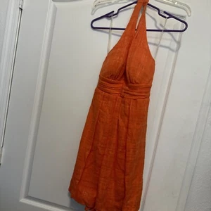 B Darlin Bright Orange Halter Sundress Size M 5/6 New B9 - Picture 1 of 6