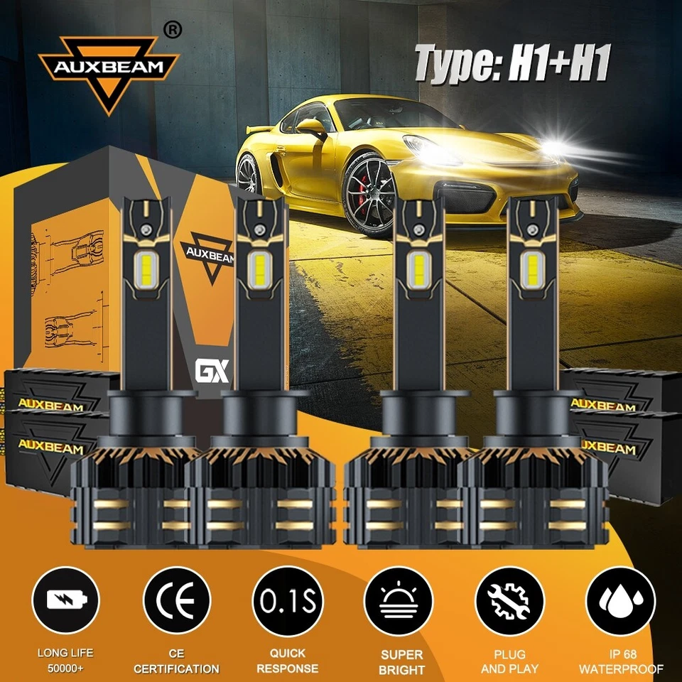 4x H1 para Honda Prelude 1997-2000 2001 faros LED luces altas bajas 6500K bombillas Foto 1 de 4