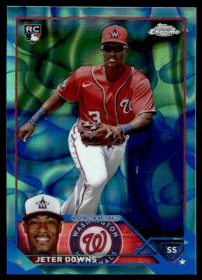 2023 TOPPS CHROME AQUA LAVA JETER DOWN /175 - Image 1 of 2