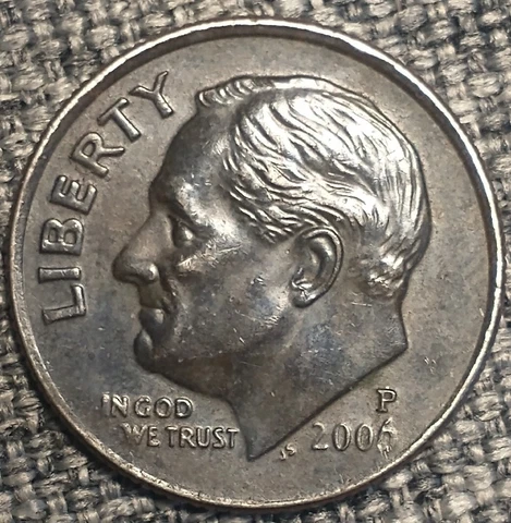 2006 P FB -"Black Beauty" Roosevelt Dime (Improperly Annealed Planchet) Cover