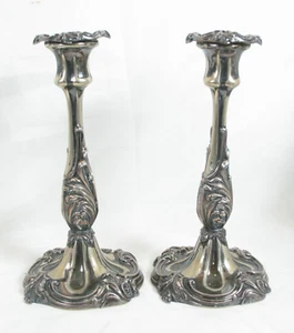 Antique Victorian English Sheffield Silverplate Candlesticks James Dixon & Sons - Picture 1 of 16