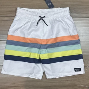 NWT Abercrombie Swim Trunks Size 15/16 Stripe - Picture 1 of 4