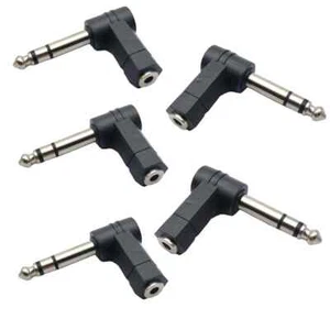 5er-Pack Stereo 1/4" Stecker auf 3,5 mm 1/8" Buchse Klinke Winkel Winkel Winkel Kabel Adapter - Bild 1 von 4