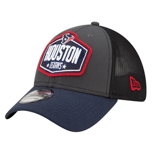 Houston Texans New Era NFL Draft 39THIRTY Graphite Trucker Flex Hat Medium/Large - Picture 1 of 4
