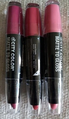 City Color Matte To Gloss Lipstick. Set Of 3 Assorted Gorgeous Colors. - Image 1 of 4