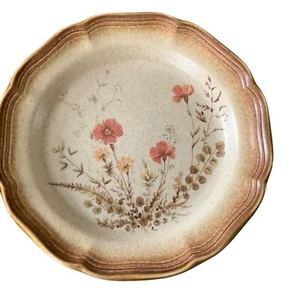 Vintage Mikasa Whole Wheat Jardiniere E8016 Stoneware Salad Plates Set Of 2 Flor - Picture 1 of 7