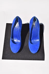 NEW SAINT Laurent Palais Blue Suede Platform Pumps Leather W/ Box 9.5 39.5 - Picture 1 of 10