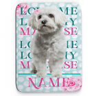 Personalised Dog Breed Mouse Mat Office Work Pad Computer Love My Pet Gift