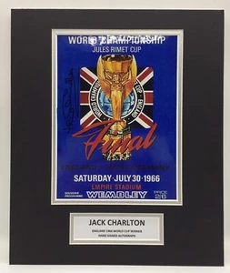 RARE Jack Charlton England Signed Photo Display + COA 1966 WORLD CUP FINAL PROG - Picture 1 of 3