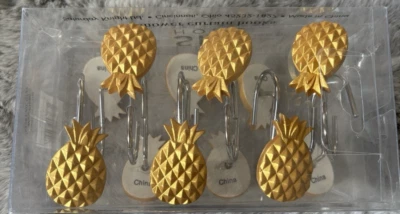Ganchos de ducha de piña SKL Home Fashions. Juego de 12. Oro nuevo Foto 1 de 2
