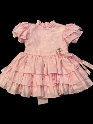 Vestido Vintage Martha’s Miniatures We’re Fussy Talla 3/4 Manga Corta Rosa Patente Foto 1 de 4