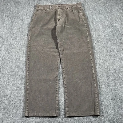 Vintage Calvin Klein Pants Mens 34 Gray Taupe Corduroy Baggy Grunge Skater Y2K  - Image 1 of 4