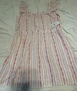 Mini Vestido Time & Tru Blanco Rosa Cuello Cuadrado Para Mujer Talla Mediana Nuevo Con Etiquetas Verano - Imagen 1 de 10