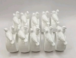 Paquete de 10 anillos de servilleta para pájaros de porcelana de hueso - Imagen 1 de 4