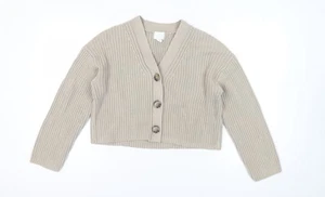 H&M Women's Beige Cardigan, Relaxed V-Neck Size 12 - Picture 1 of 12