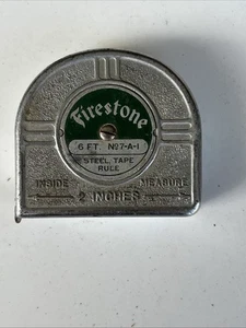 Vintage Stahl Maßband. Firestone Reifen. Maß 6 Fuß selten!  Sammlerstück - Bild 1 von 5