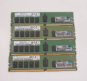 [32GB] - LOT OF 4x 8GB DDR4 ECC 2133 Samsung Registered Server RAM - Picture 1 of 4