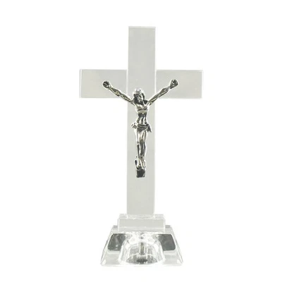 Crystal Jesus for Cross Statue for Home Church Desktop Decoration Craft Ornament - Image 1 of 4