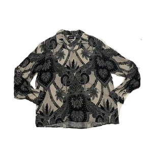 The Kooples Paris Floral print Shirts Men's Size Large Black And white - Picture 1 of 7