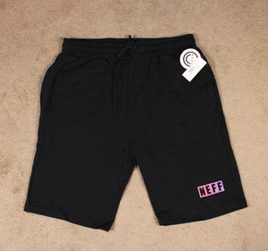 Pantalones Cortos NEFF Sweat Polar con Bolsillos y Cordón (Talla Mediana) Negros Nuevos con Etiquetas - Imagen 1 de 8