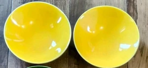 Homer Laughlin Rhythm Fiesta Colors 2 Berry Bowls Yellow - Picture 1 of 2