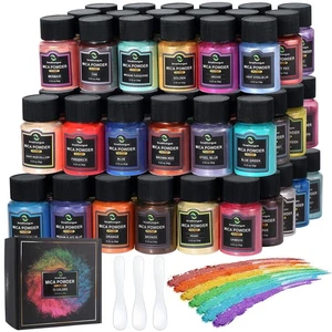 Kleine Zunge Glimmer Pulver für Epoxidharz, 72 Farben, 0,35 oz (10 g) Flaschen Glimmer - Bild 1 von 5