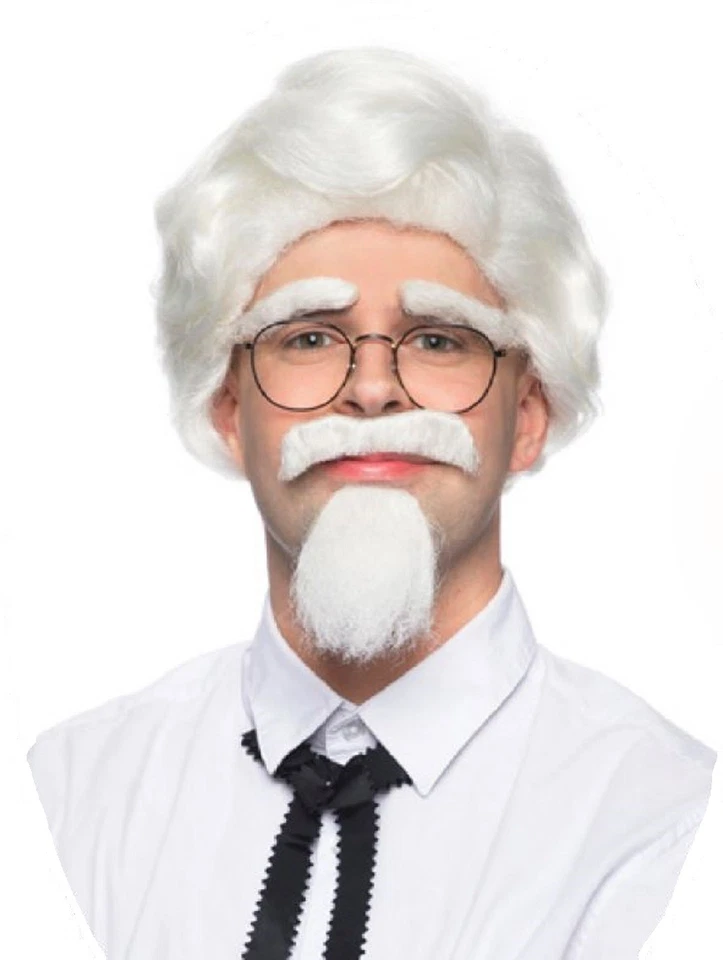 Juego de pelucas Southern Man - KFC Col Sanders - Mark Twain - Accesorios de disfraz Foto 1 de 1