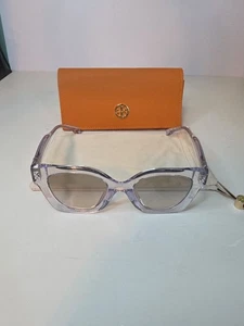 Tory Burch TY7201U 19842C Sunglasses Women's Clear/Brown Gradient Grey Lens A6 - Picture 1 of 7
