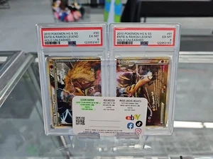 PSA 6 JUEGO A JUEGO 2010 Pokemon HG & SS Entei & Raikou LEGEND Holo - Imagen 1 de 3