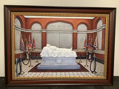 John Paul Strain 1/10 Robert E Lee Memorial Edición Ejecutiva Lienzo 40x27” 2x Firmado Foto 1 de 4