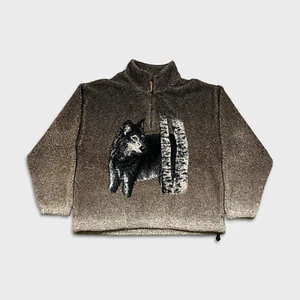 Chaqueta de Colección Años 90 Northern Elements Wolf Polar Para Hombres XL Marrón 1/4 Cremallera Pila Profunda - Imagen 1 de 9