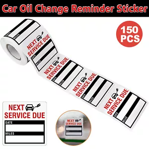 150 piezas calcomanías escritas adhesivas recordatorias para cambio de aceite de coche de 2" X 2" siguiente servicio - Imagen 1 de 9