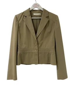 Giacca blazer donna Valentino Spa beige con colletto ~ taglia 10 ~ Made in Italy - Foto 1 di 11