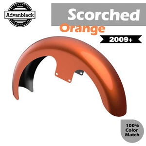 SCORCHED ORANGE Advanblack 21" Reveal Wrapper Hugger Front Fender For 09+ Harley - Picture 1 of 9