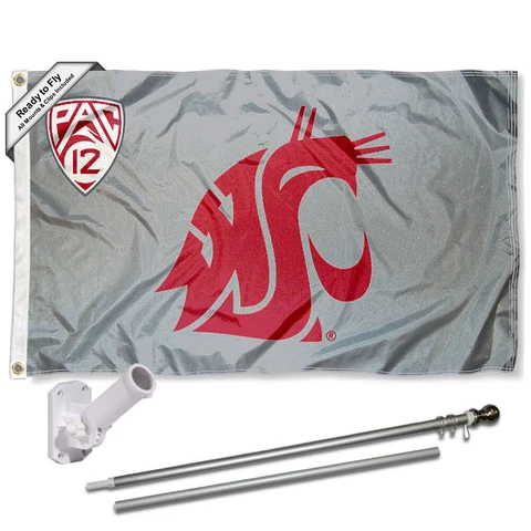 Washington State Cougars PAC 12 Flag Pole and Bracket Gift Package Cover