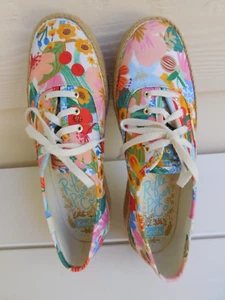Keds Rifle Paper Co Shoe Womens 8 Sicily Jute Floral Espadrille Lace Up Sneakers - Bild 1 von 9